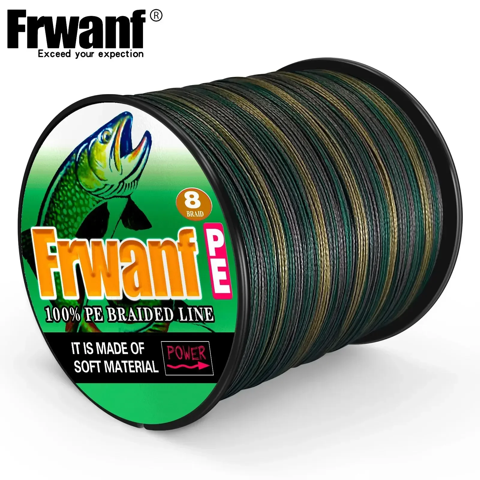 Línea de pesca Frwanf de 8 hebras, línea de pesca de PE trenzada de 1000M, línea de pesca fuerte, multifilamento, herramienta de sedal duradera - imagen 3