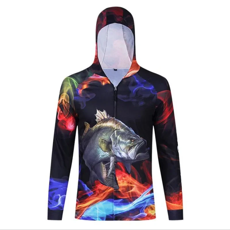 Jersey de pesca de manga larga Anti-UV, profesional, transpirable, secado rápido, Sudadera con capucha, ropa para exteriores, abrigo de pesca para hombre - imagen 5