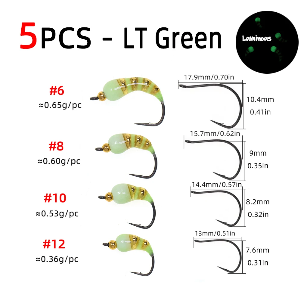 5pcs LT green