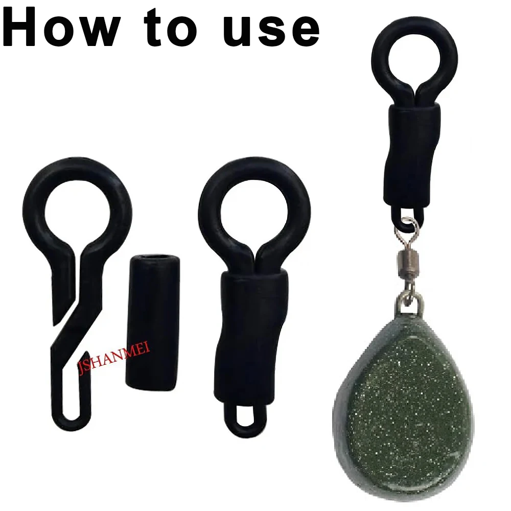 30 uds/50 uds/100 Uds. Clips de plomo trasero para pesca de carpa con tubo Clips de cambio rápido de peso de carpa funda de seguridad aparejos de pesca de carpa - imagen 3