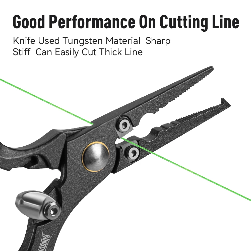 Kingdom-Alicates de pesca multifuncionales, 15cm, 97g, removedor de anzuelos de anillo dividido, aparejos de pesca, equipo de pesca de acero inoxidable - imagen 2