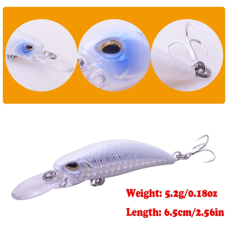 Señuelos de Pesca duros de pececillo, Wobblers que se hunden, 6,5 cm, 5,2g, cebo duro Artificial, Lucio, aparejos de Pesca, 1 ud. - imagen 4