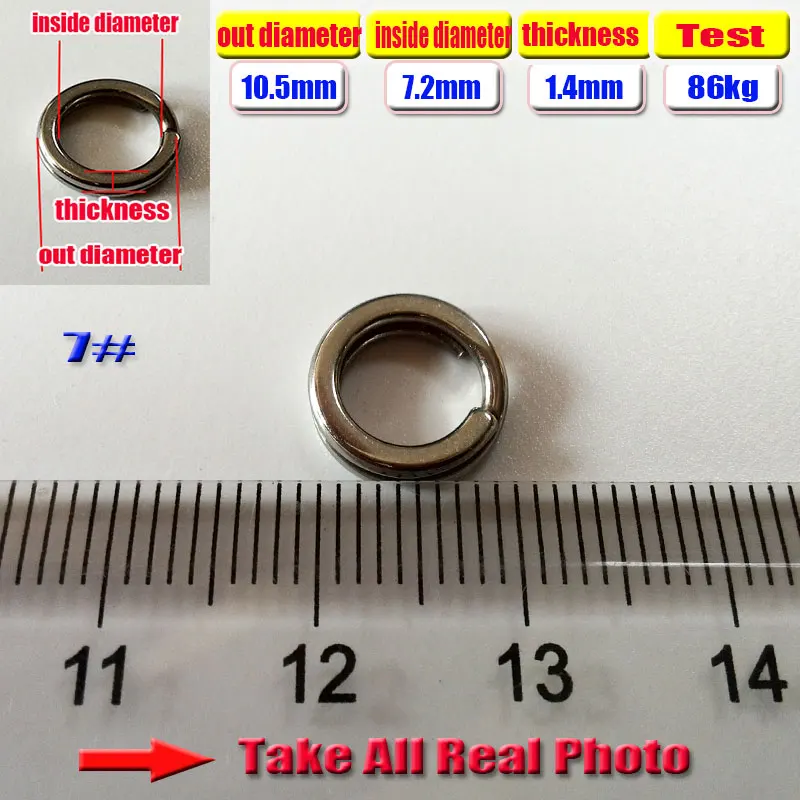 ¡Anillos divididos de pesca 2024HOT 4,5 MM-17,2 MM accesorios de pesca cantidad: 100 unids/lote acero inoxidable 304 de alta calidad elija el tamaño! ! - imagen 5