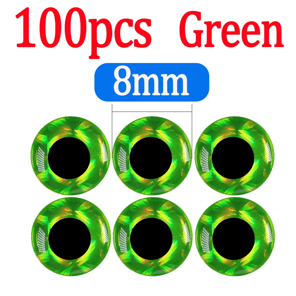 100pcs Green 8mm