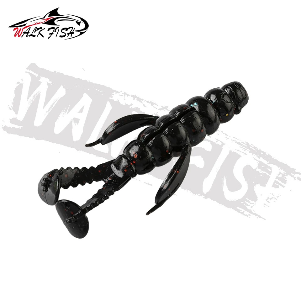 WALK FISH-señuelo de pesca suave, 12 piezas, 5,7 cm, 3g, TPR, lubina, cola doble recta, Rockfish, Swimbait, Jigging, gusano, aparejos de pesca - imagen 4