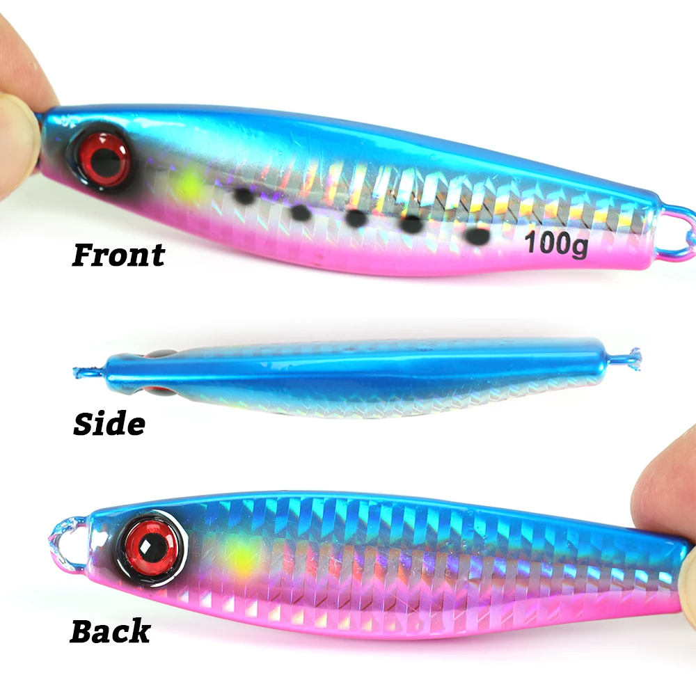 TOLU-señuelo de plantilla de Metal de hundimiento rápido, ojos 3D, 30g40g60g80g100g, señuelo de pesca de fundición a tierra de agua salada, plantilla de Metal Vertical, nuevo - imagen 5