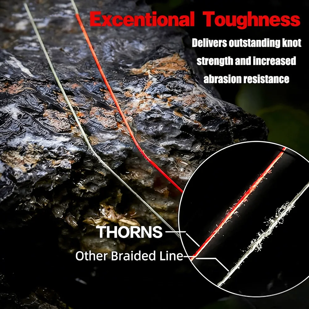 Línea de pesca trenzada Thornsline Ultra Red12X – PE multifilamento - imagen 4