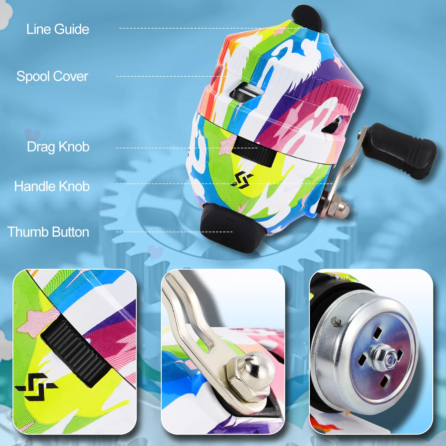 Sougayilang Baitcasting 3,4:1 Multicolor Anticorrosión Forma Bala - imagen 4
