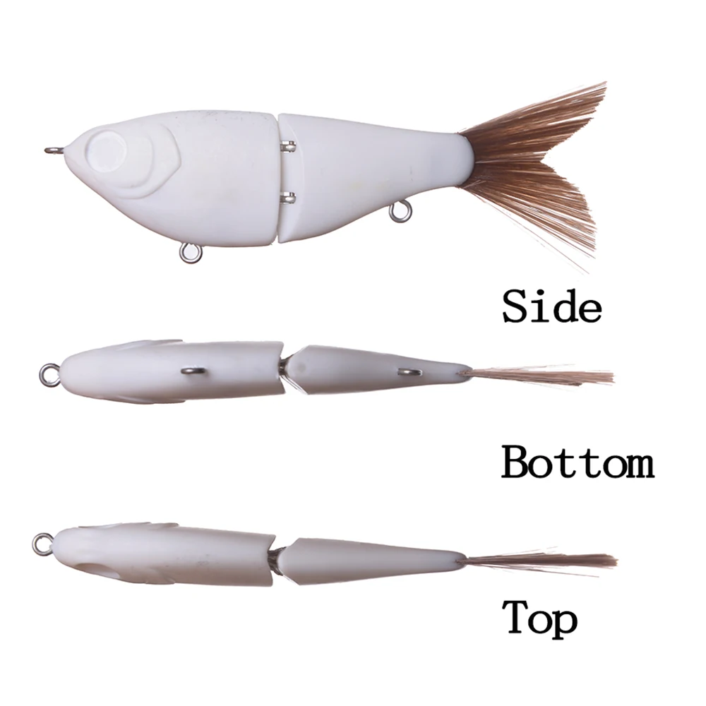 Chan'sHuang-Señuelos de Pesca en blanco sin pintar, 3 uds., 12cm, 16g, cola de seda, cebo deslizante, cebo de pesca Artificial hecho a mano - imagen 3