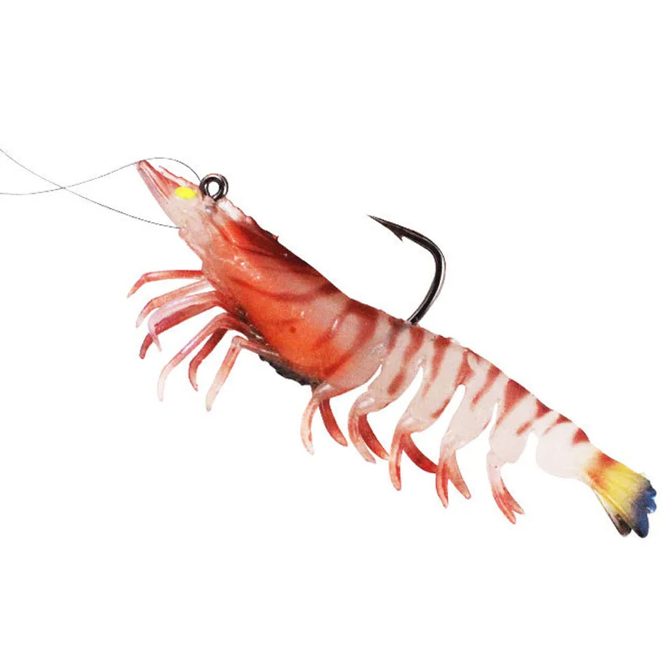 Juego de cebos luminosos de silicona para camarones, anzuelos de 8cm y 9cm, señuelo de pesca Artificial, aparejos Wobblers, 1 unidad - imagen 5