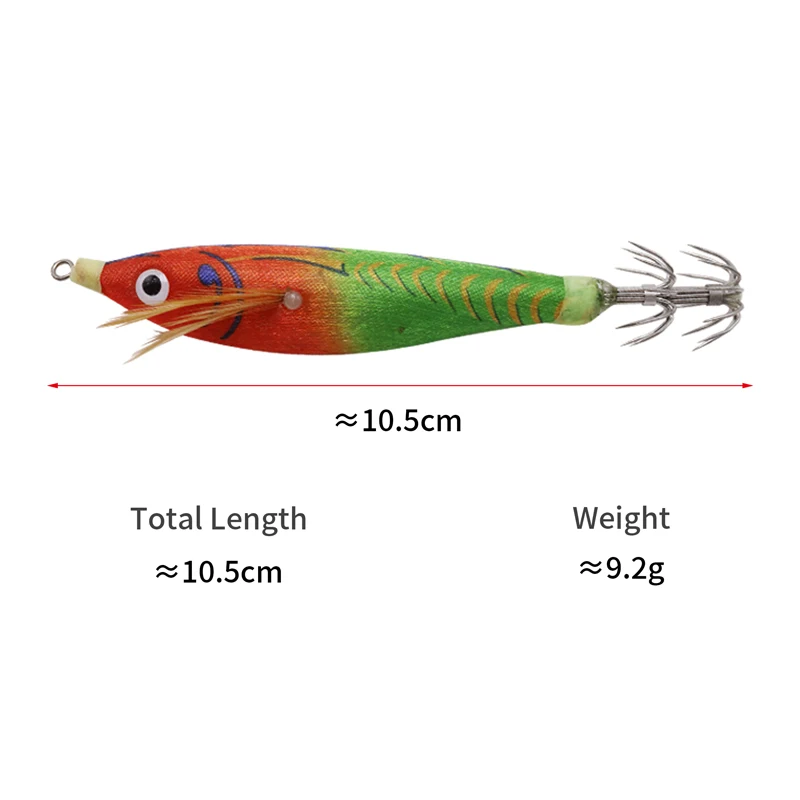 ZYZ-cebo de calamar Luminou de madera para camarones, paraguas de calamar falso de 10,5 cm, anzuelo explosivo, cebo Artificial de simulación, anzuelo de pulpo para pesca en el mar - imagen 4