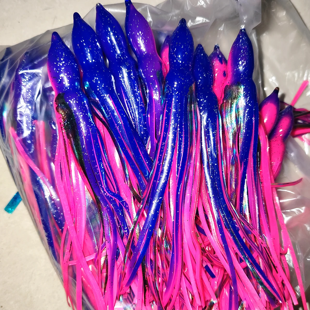 10 Uds 15cm 18cm 21cm faldas de calamar de pulpo Trolling Marlin atún Wahoo reemplazo suave faldas aparejadas juego grande señuelo de pesca - imagen 2