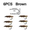 6pcs Brown