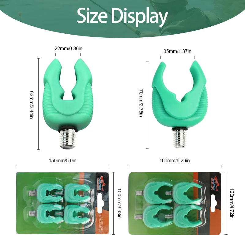 Cabezales luminosos JSFUN para Buzz Bar – Reposacañas de goma para carpa - imagen 3