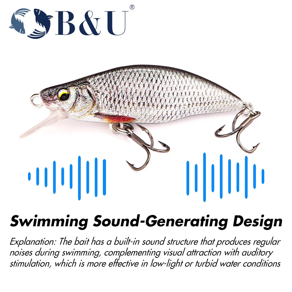 B&U Minnow Señuelo duro patrón trucha para lubina y lucio - imagen 5
