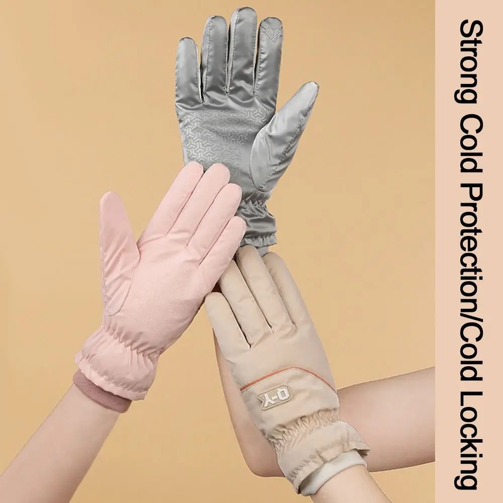 Dedos abiertos guantes de esquí cálidos para mujer guantes gruesos de invierno otoño guantes de dedo completo impermeables antideslizantes guantes de montar a prueba de viento - imagen 3