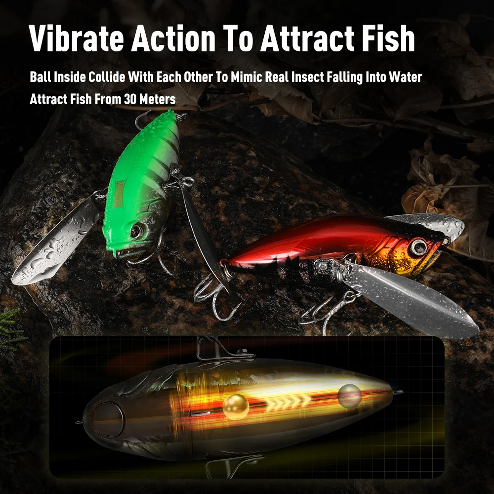 Kingdom Cicada Topwater señuelos 45mm 8g 85mm 30g flotante agua salada insecto biónico Wobblers duros con alas de Metal para pesca de lubina - imagen 4