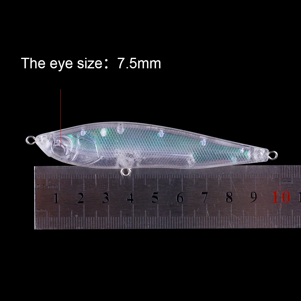 Hanlin-Señuelos de Pesca sin pintar, cebos Crankbaits, lápiz duro, pececillo, aparejos de lubina, 10/20 piezas, 10CM, 20G - imagen 2