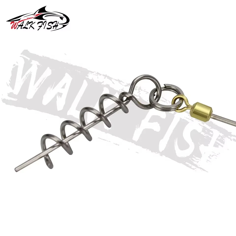 WALK FISH Stinger-anzuelo de aparejo de pesca, tres anzuelos, doble gancho, alambre de acero con aguja de bloqueo de resorte, cebo de perca, anzuelo de pescado agudo y afilado - imagen 2