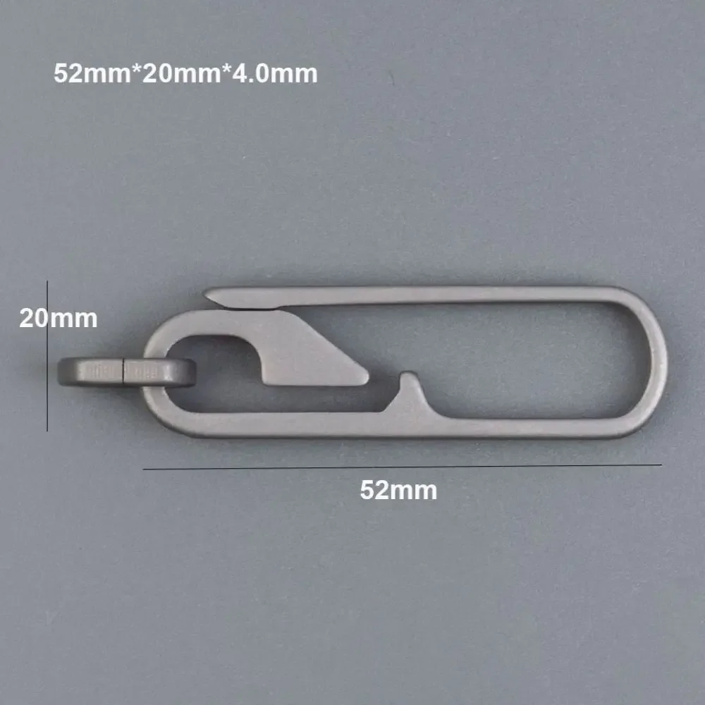 Llavero ligero de aleación de titanio, multifunción, gris, Clip para cinturón al aire libre, colgador de cintura de extracción rápida - imagen 2