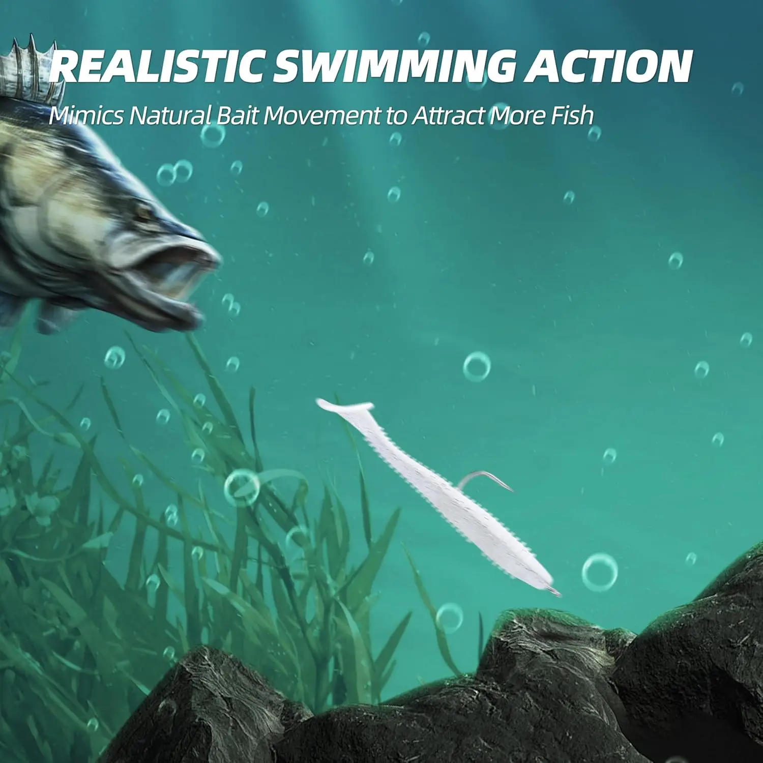 9KM 10-20 piezas Baitholder anzuelo de gusano pesca gancho de acero alto en carbono para pesca de lubina volteando punzonado lanzamiento Texas Drop Shot Rig - imagen 3