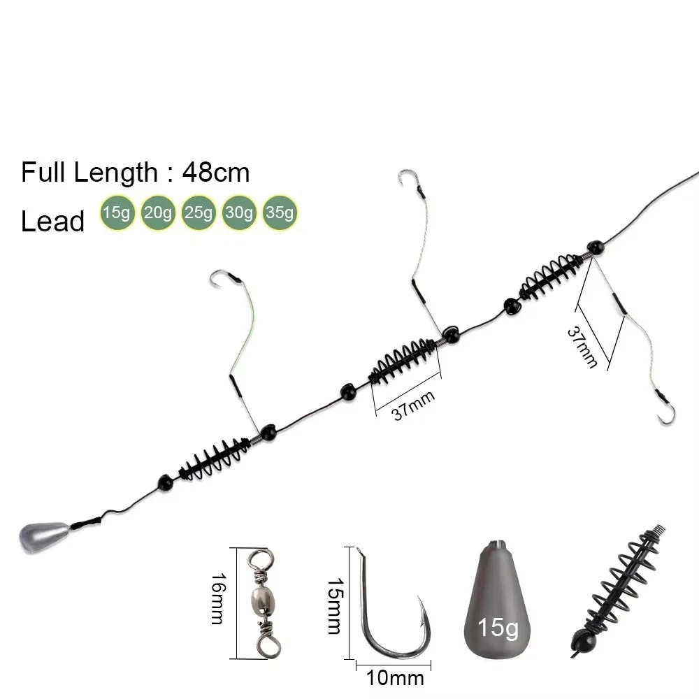 NGB 15-35g anzuelo de pesca señuelo Artificial cebo jaula conjunto alimentador de pesca Baitholder carpa plomo línea giratoria surtido - imagen 2