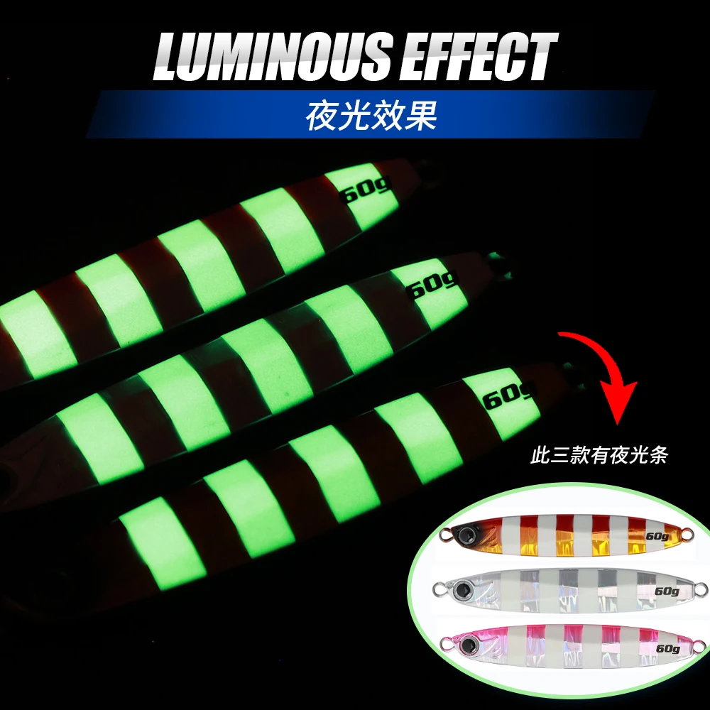 JIGGINGPRO 35g 45g 60g 80g 100g Coltsniper plantillas de Metal Japón señuelo de Jigging de fundición larga señuelo de pesca de mar - imagen 5