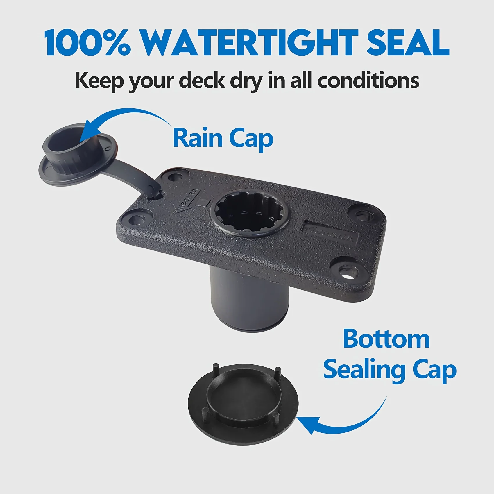 Soporte de montaje empotrado sin hardware expuesto Tapa de lluvia y sello inferior Compatible con soportes de varilla estándar y serie Scotty - imagen 5