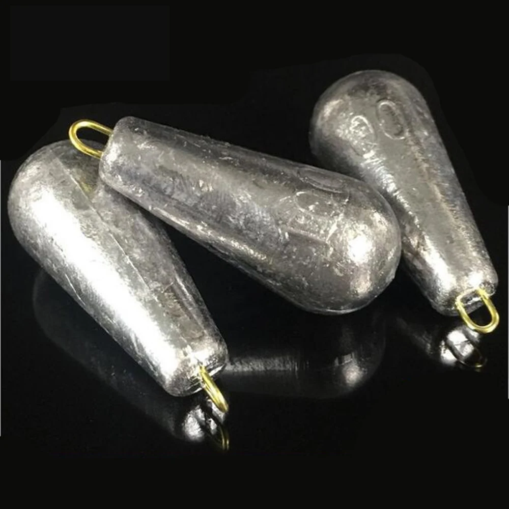 5 unids/lote pesas ovaladas tamaño plomo pesas de plomo gotas de agua tiro dividido - imagen 2