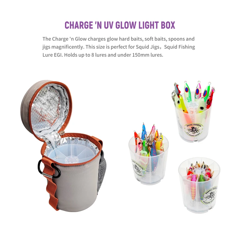 Luz LED UV para calamar recargable plantilla y cargador marino - imagen 3