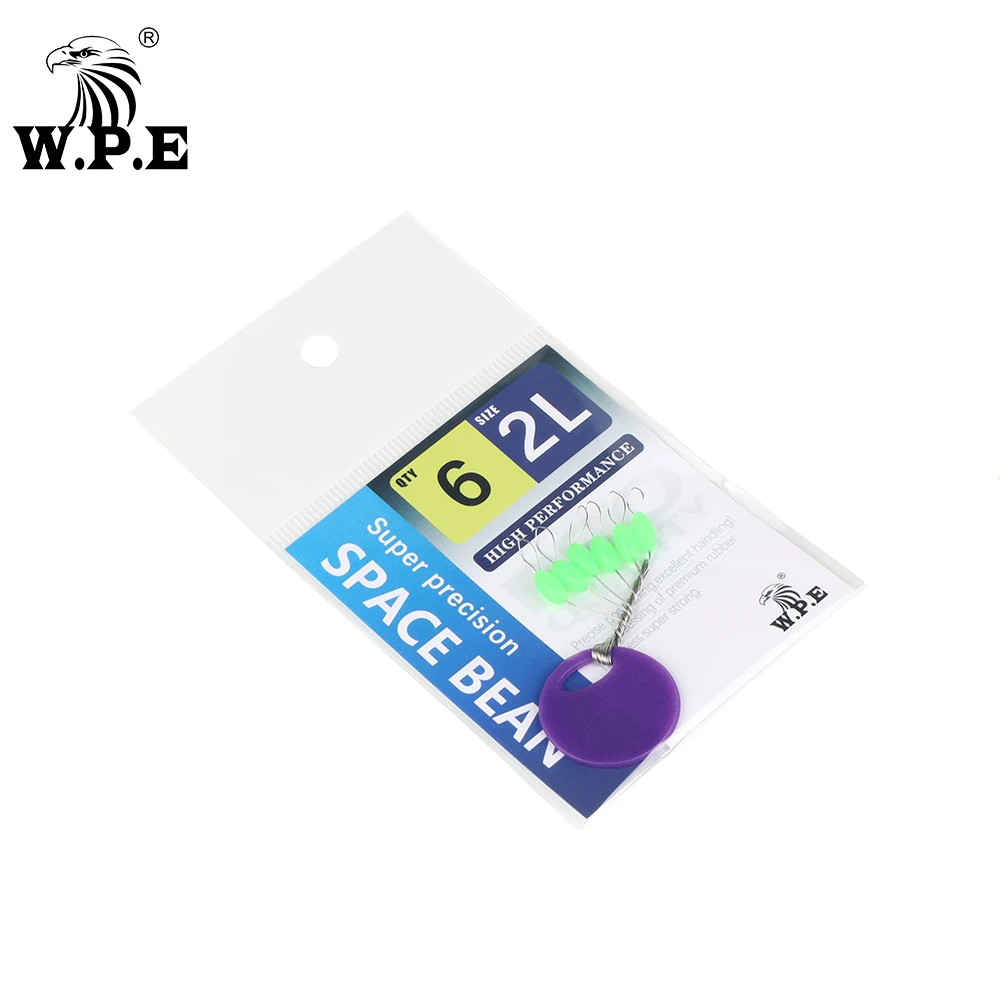 W.P.E-tope de pesca de silicona Space Bean, línea de pesca ovalada de goma, resistencia al flotador, accesorios de aparejos de pesca, 5 paquetes/6 paquetes - imagen 2