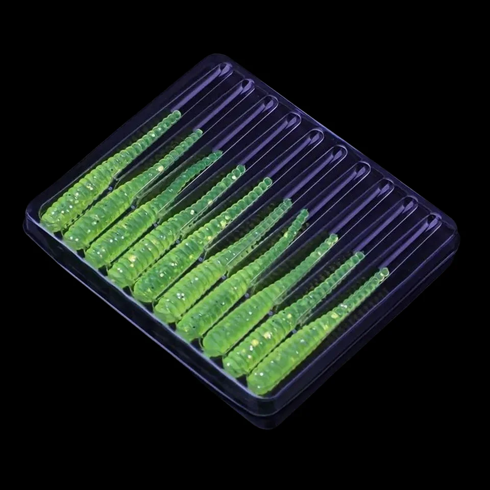 Mukun-señuelo de pesca de camarón, cebo de gusano suave, 10 piezas, 0,3g, 3,5 cm, para roca oceánica, lubina, olor a pescado suave, Leurre Souple - imagen 3