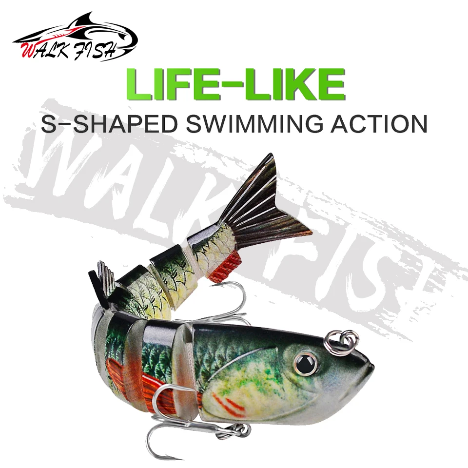 WALK FISH 1 Uds 13cm 22g 8 segmentos Swimbait cebo articulado hundimiento Wobblers Señuelos de pesca Crankbait cebo Artificial duro para lubina - imagen 3