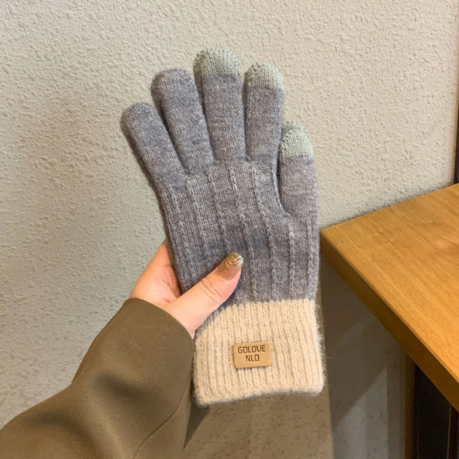 Guantes de pesca de invierno, guantes de punto de felpa gruesos para hombres y mujeres, ciclismo al aire libre, pesca, Camping, senderismo, manoplas cálidas