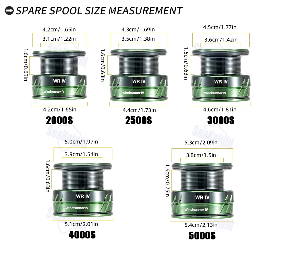 Carrete poco profundo Seaknight WR3, carrete giratorio WR4, carrete poco profundo FALCAN3/FALCAN3, carrete Extra poco profundo, carrete adicional de repuesto para fundición de cebo