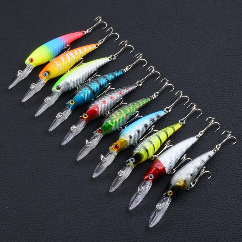 Señuelo de pececillo duro para pesca, cebo de plástico artificial, ojos 3D, Wobbler, 1 parte, 9cm, envío gratis - imagen 2