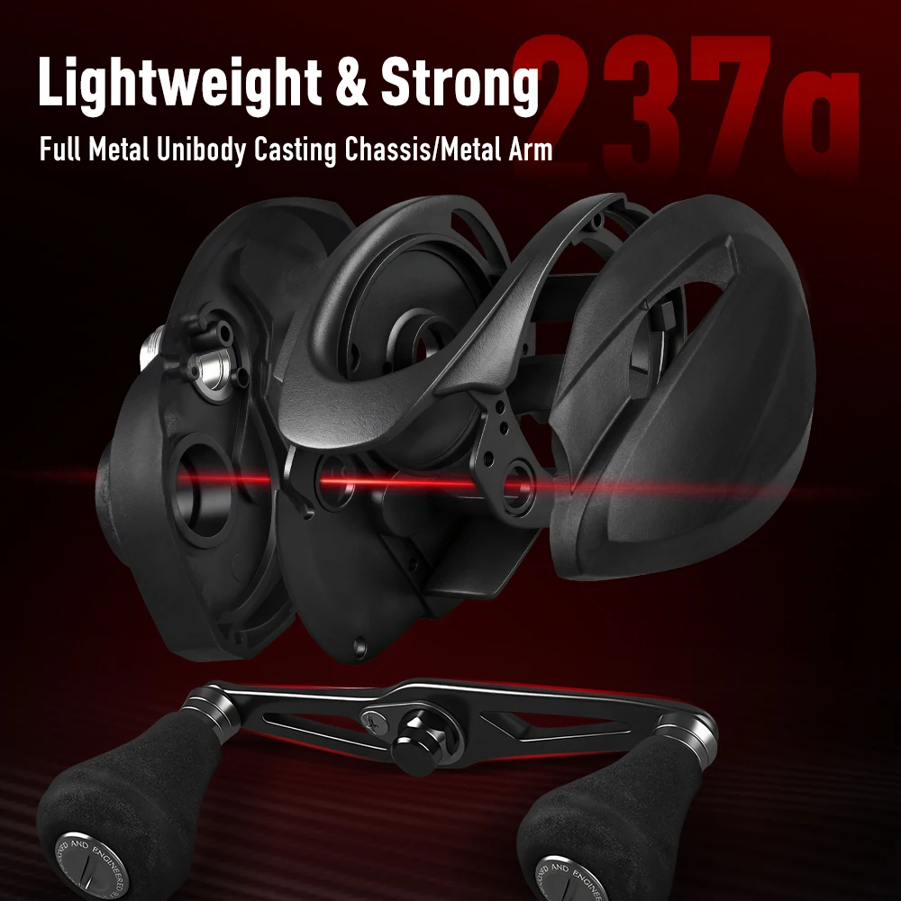 Kingdom Macro Monster M6 Visserij-reel Volledig Metaal 237g 13kg Remkracht 6.6:1 Overbrengingsverhouding NMB Lager Lange Cast Baitcasting Reel - imagen 3