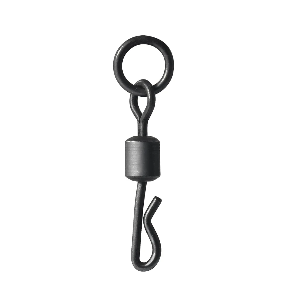 DNDYUJU-anillo flexible de 10 piezas, accesorio de pesca de cambio rápido, gancho negro mate, Conector de Terminal de pesca de carpa - imagen 5
