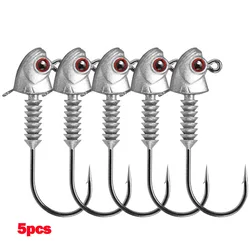 Juego de anzuelos de pesca Jighead, accesorios de pesca de carpa, equipo de artículos de pesca con cabeza de anzuelo, 5/7/10/14g, tipo de pesca con gusanos, 5 uds.