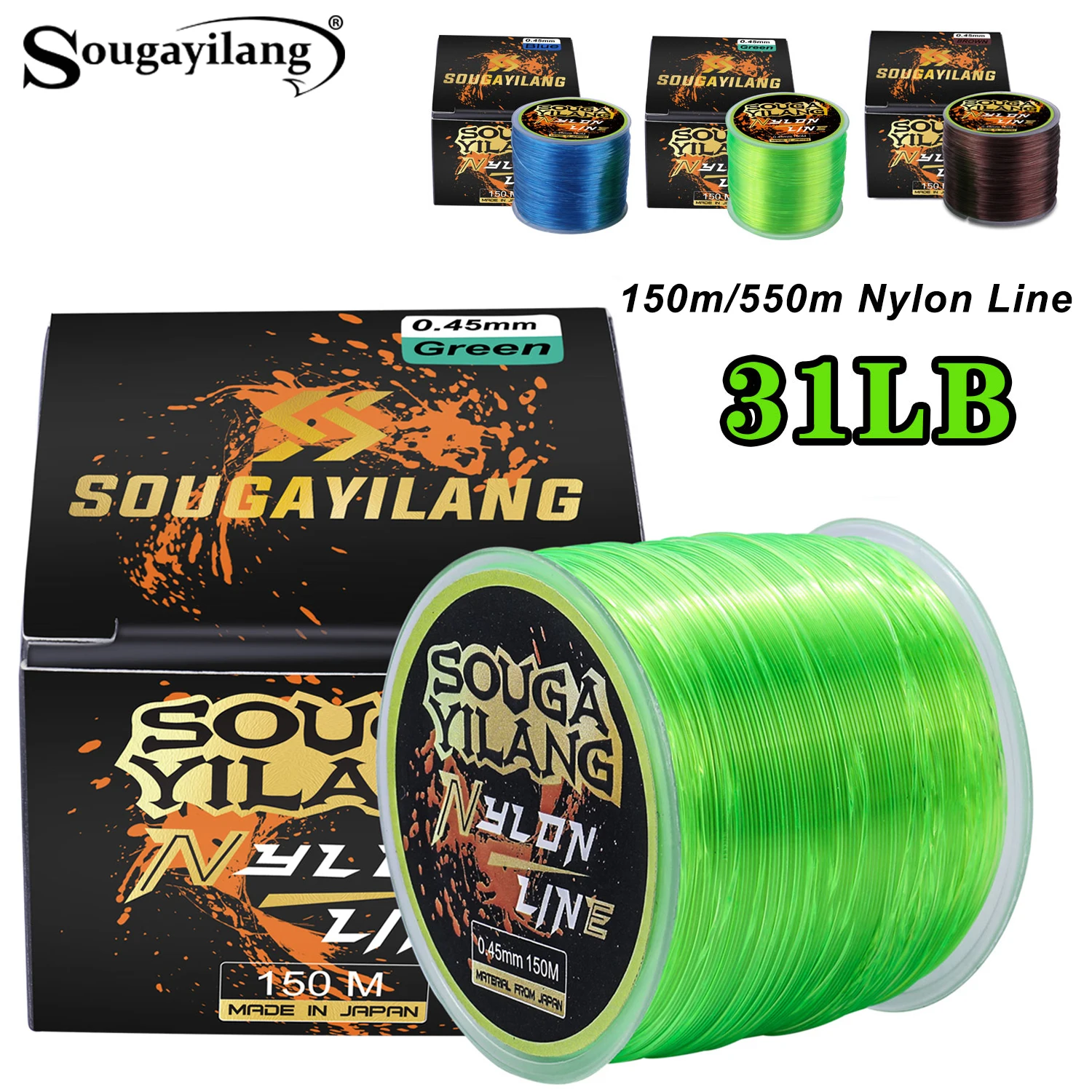Sedal Sougayilang nailon resistente al desgarre y rozamiento