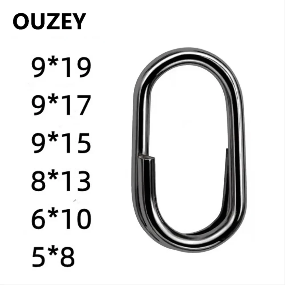 100Pcs High Strength Stainless Steel Double Flat Hyper Wire Fishing Rings Lures Connector Oval Split Rings Fishing Accessory - imagen 5