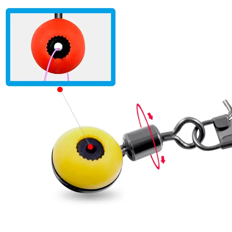 50 Uds flotador de pesca Bobber detiene granos espaciales conectores giratorios pesca en el mar agua salada Metal plástico herramientas Accesorios - imagen 2