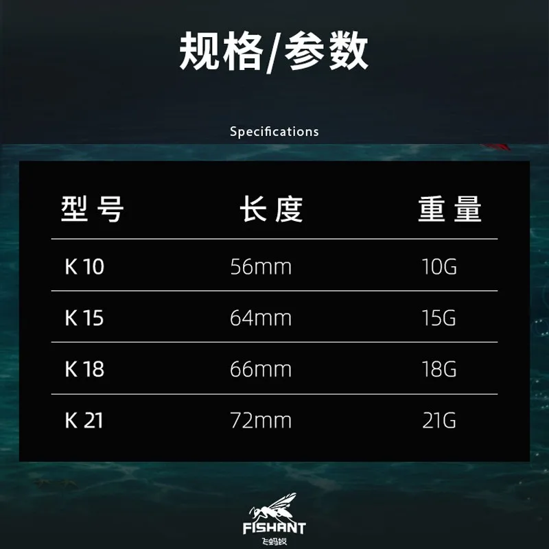 FISHANT Kuangkou JIG señuelo de pesca 10g/15g/18g/21g tiro largo Artificial Wobbler pesas pescado Metal Jigging cebo duro de agua salada - imagen 3