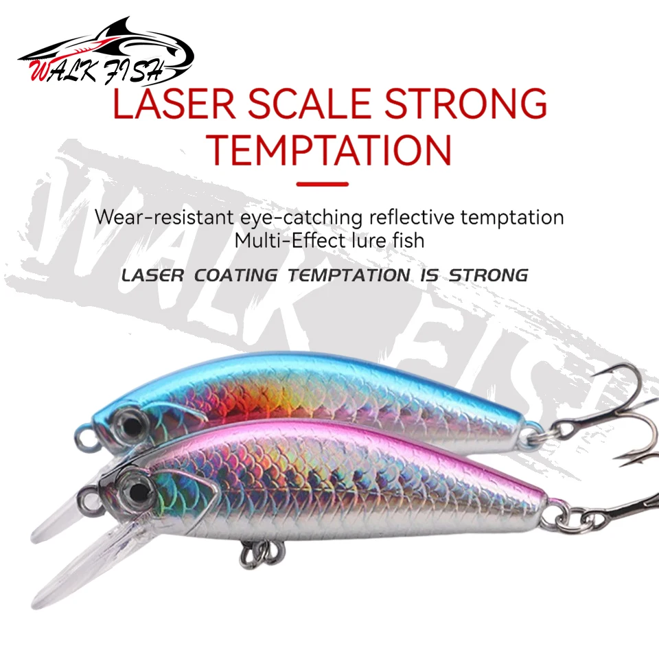 WALK FISH-señuelo de pesca de pececillos, cebo duro Artificial para agua dulce, para Río Wobblers crankbait, trucha, perca, 7cm, 11g - imagen 5