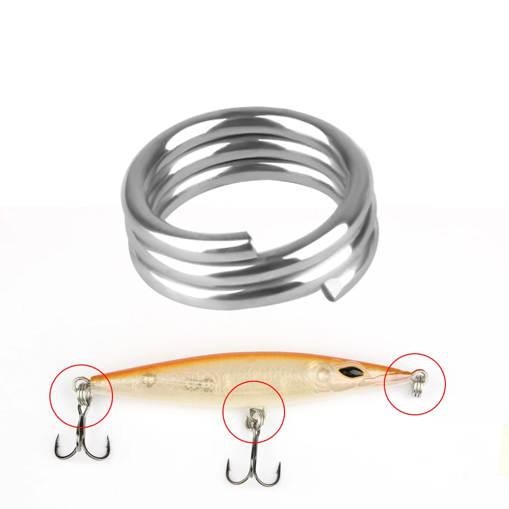 FTK 10 Uds anillos de pesca divididos 6mm-12mm anillos divididos de acero inoxidable señuelo fortalece anillos de conexión para accesorios de pesca - imagen 4