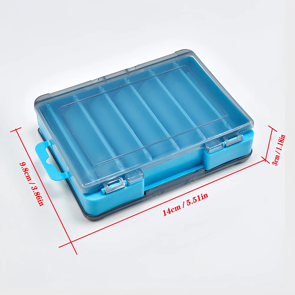 Caja de aparejos de pesca de doble cara, caja de almacenamiento de 12 celdas para cebo, señuelo, gancho, accesorios de herramientas de pesca, caja de almacenamiento para Wobblers - imagen 5