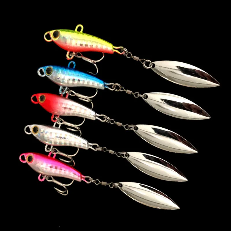Señuelos de Pesca giratorios, Wobblers, cuchara de lentejuelas, Crankbaits artificiales, cebos VIB para Pesca con mosca, trucha - imagen 5