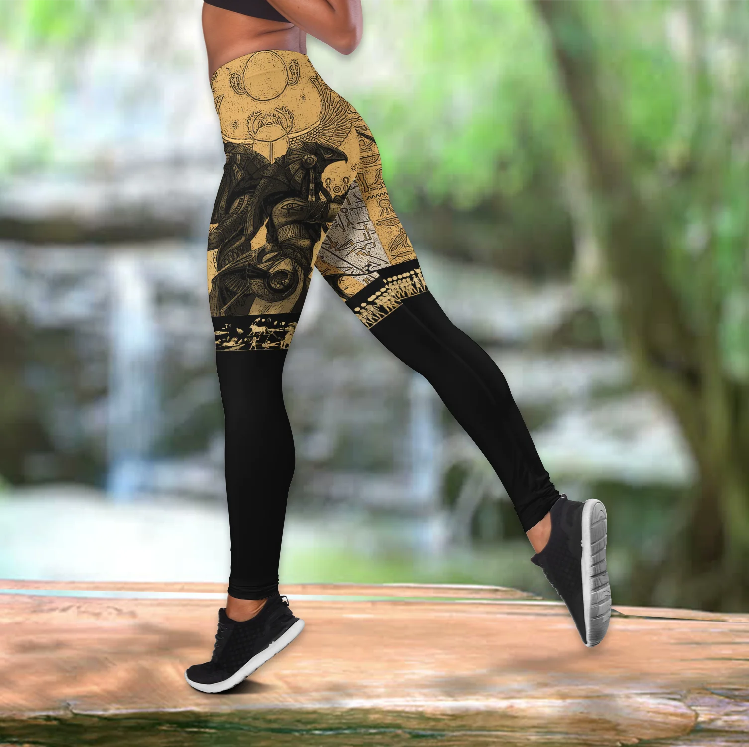 Conjunto yoga Egipcio mujer – Top sin mangas y leggings fitness - imagen 3