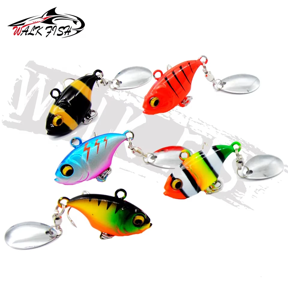 WALK FISH 58mm 14g plantilla de Metal VIB cebo giratorio señuelo cebo duro cebo Artificial falso aparejos de pesca de lubina de agua dulce hundimiento - imagen 2