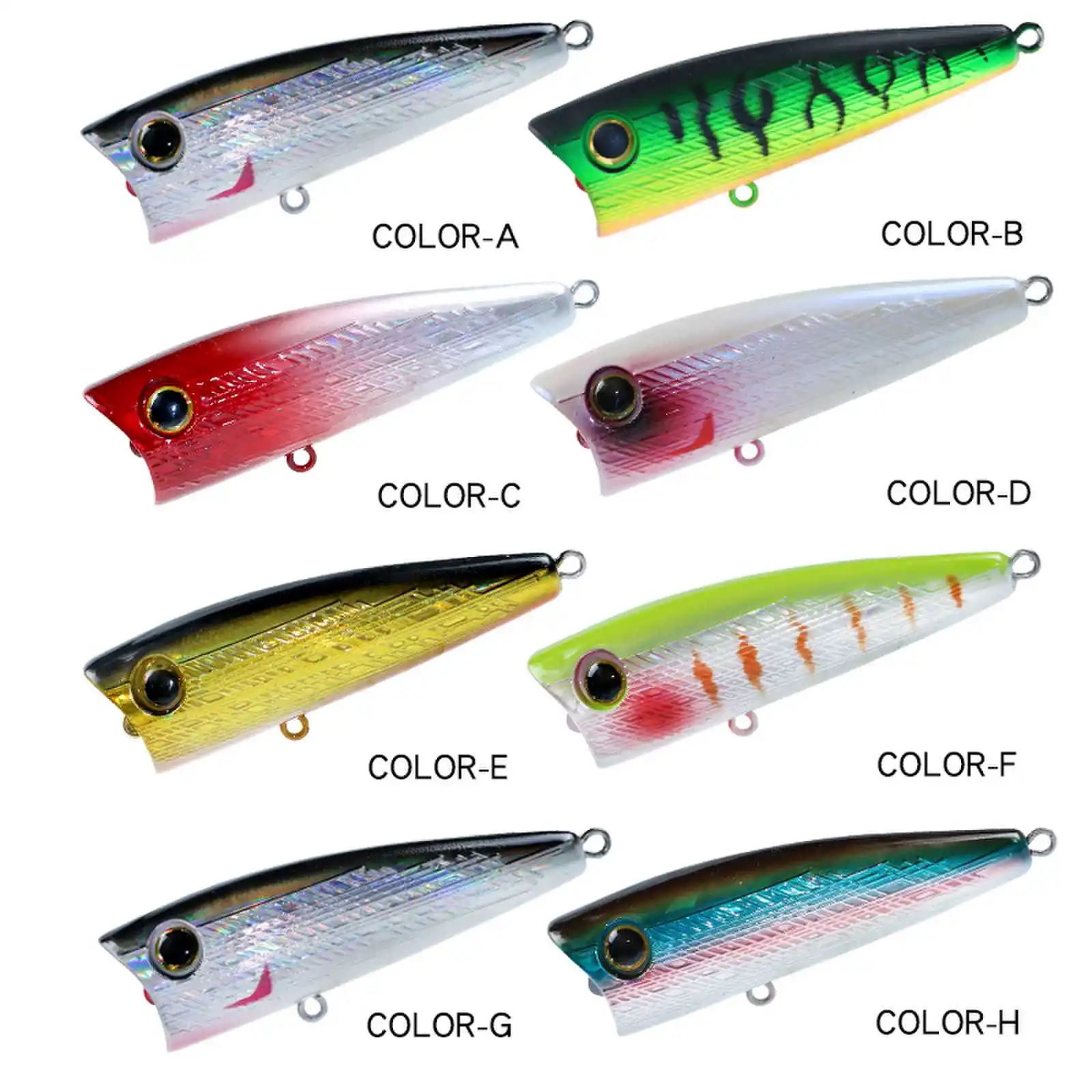 1 Uds 8cm 19g Señuelos de pesca Topwater señuelo Popper Crankbait Minnow cebos de manivela para natación - imagen 2
